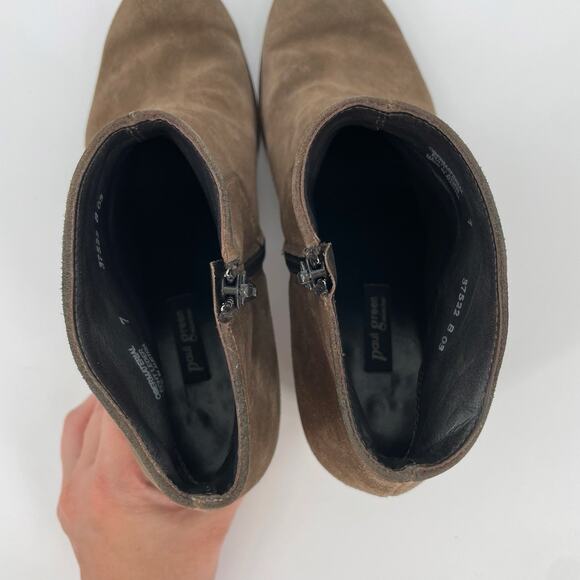 Women’s Paul Brown Suede Ankle Boots Size 7 Side Zip Heel Round Toe - Picture 6 of 9